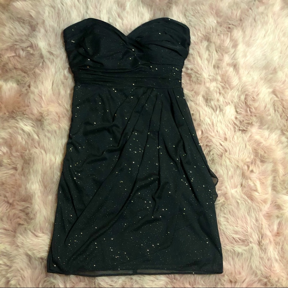 Black Glitter Gold Dress